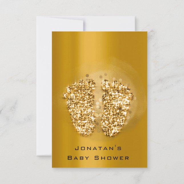 Invitation Baby shower Parties scintillant pieds or VIP Girl  (Dos)