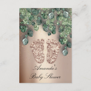 Invitation Baby shower Parties scintillant Pieds Rose Woodlan