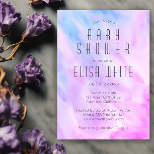 Invitation Baby shower Pastel Abstrait Élégant Chic PERSONNAL