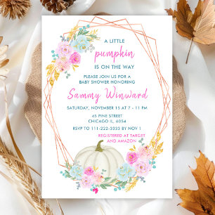 Invitation Baby Shower Pastel de Citrouille Confetti