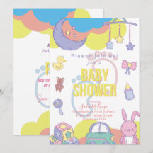 Invitation Baby shower Pastel neutre pour les femm
