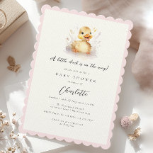 Baby shower Pastel Pink Little Duck