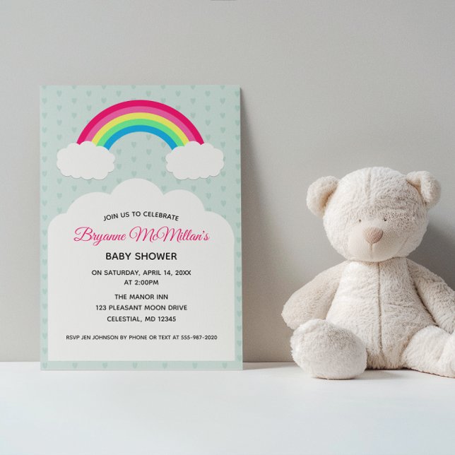 Invitation Baby shower Pastel Rainbow et Clouds (Créateur téléchargé)