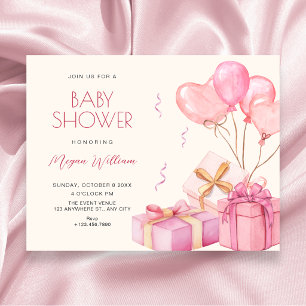 Invitation Baby shower pastel rose
