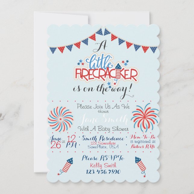 Invitation Baby shower patriotique (Devant)