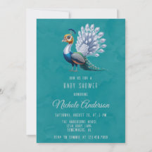 Baby shower Peacock couleur or blanc Accueil