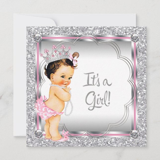 Invitation Baby shower Pearl Princess Rose (Devant)