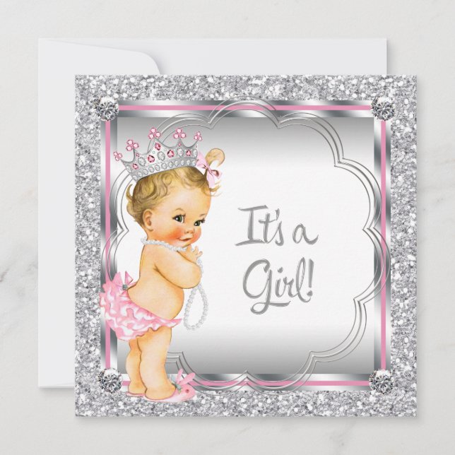 Invitation Baby shower Pearl Princess Rose (Devant)
