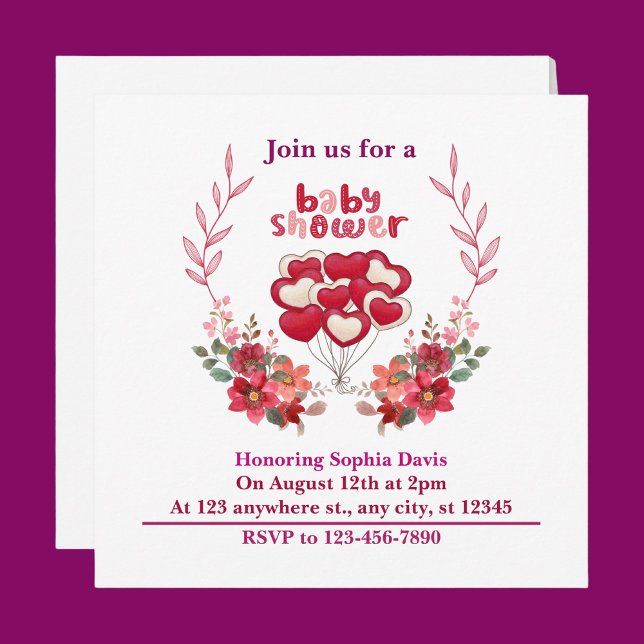 Invitation Baby shower personnalisé (Créateur téléchargé)