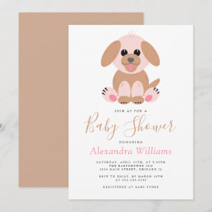 Invitation Baby shower personnalisé Genre Neutre Chiot