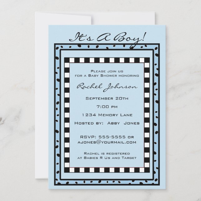 Invitation Baby shower personnalisée (Devant)