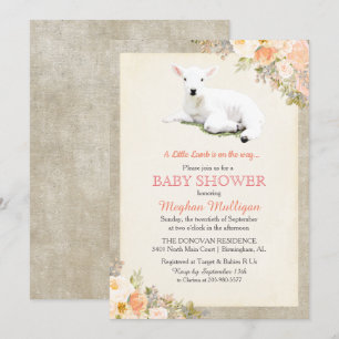 Invitation Baby shower petit agneau