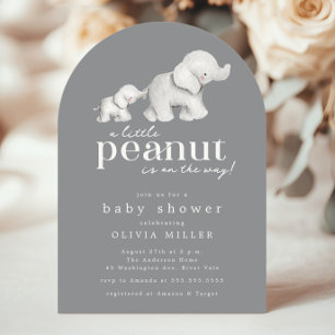 Invitation Baby shower petit arachide éléphant