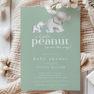 Invitation Baby shower petit arachide éléphant