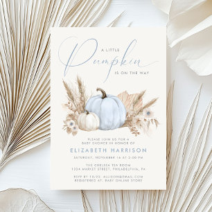 Invitation Baby Shower Petit Citrouille Bleu Garçon