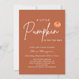 Invitation Baby Shower Petit Citrouille Marron