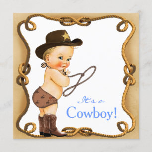 Invitation Baby Shower "Petit cow-boy adorable"