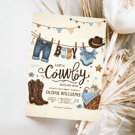 Invitation baby shower petit cowboy