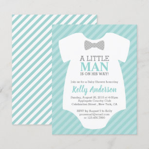 Invitation Baby shower petit garçon - Bleu