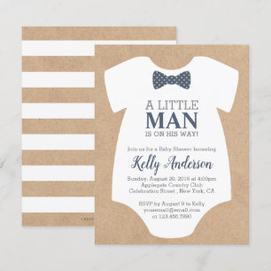 Invitation Baby shower petit homme garçon - Carte 