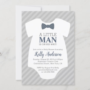 Invitation Baby shower petit homme garçon - gris b