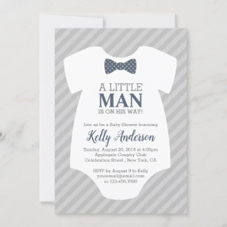 Invitation Baby shower petit homme garçon - gris b