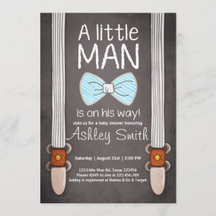 Invitation Baby Shower Petit Homme Nœud papillon B