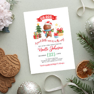 Invitation Baby Shower Petit Homme Pain d'Épice