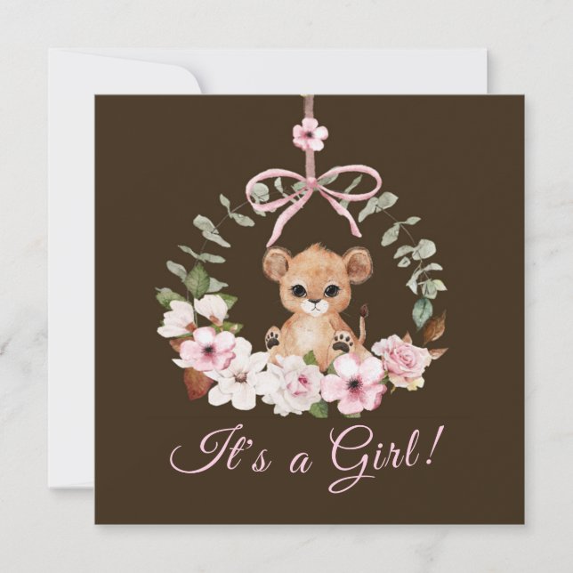 Invitation Baby shower Petit Lion Cub (Devant)