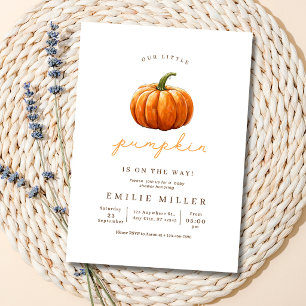 Invitation Baby Shower Petite Citrouille Automne Genre Neutre