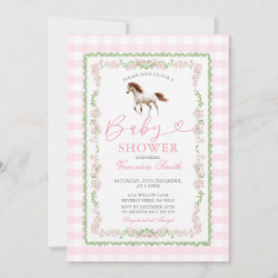 Invitation Baby Shower Petite Cowgirl Cheval Rose