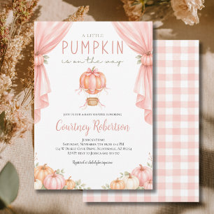Invitation Baby Shower Petite Fille Citrouille