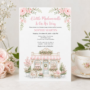 Invitation Baby Shower Petite Mademoiselle Café Parisien