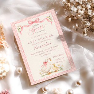 Invitation Baby Shower Petite Oie Rose Coquette