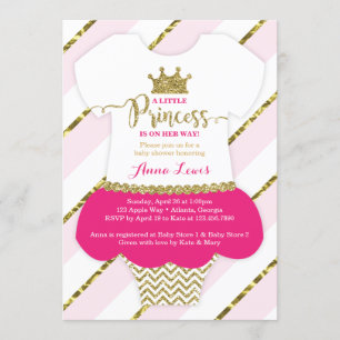 Invitation Baby Shower Petite Princesse, Faux Pail