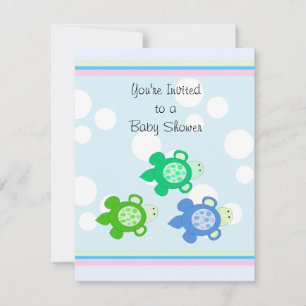 Invitation Baby Shower Petits Tortues