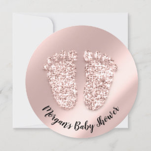 Invitation Baby shower Photo Confetti Pied Pied Or