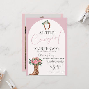 Invitation Baby shower photo de cowgirl occidentale