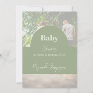 Invitation Baby shower photo de famille de verdure moderne