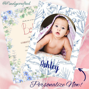 Invitation Baby shower photo de Fleur sauvage de la nature pe