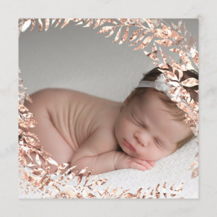 Invitation Baby shower Photo Floral Rose Gold Royal Baby