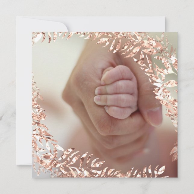 Invitation Baby shower Photo Floral Rose rose Royal Baby (Dos)