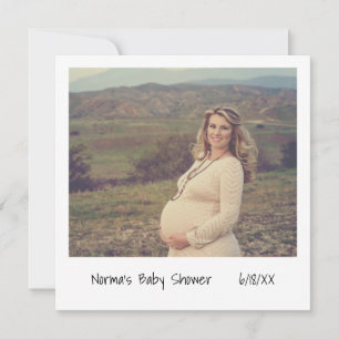 Invitation Baby shower photo moderne neutre pour les femmes
