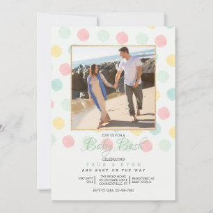 Invitation Baby shower photo Pois Pastel