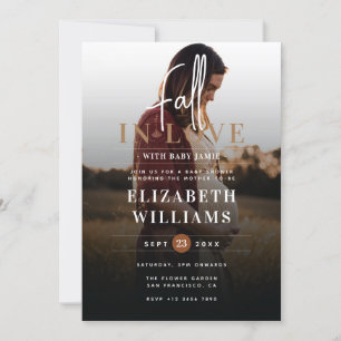 Invitation Baby shower photo Simple Modern Fall in Love