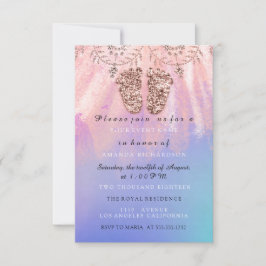 Invitation Baby shower Pieds fille garçon Royal Rose Parties 