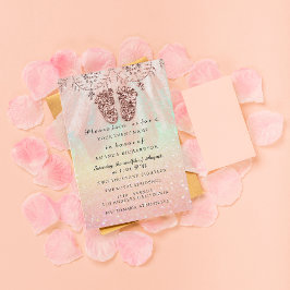 Invitation Baby shower Pieds fille garçon Royal Rose Parties 