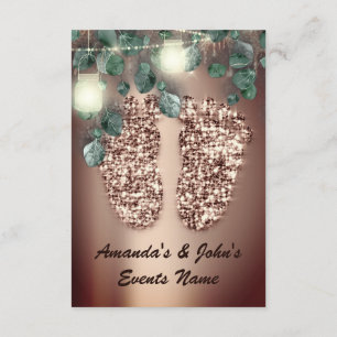 Invitation Baby shower Pieds Rustique Rose Parties scintillan
