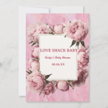 Invitation Baby shower Pink Bow Love Shack - Elega