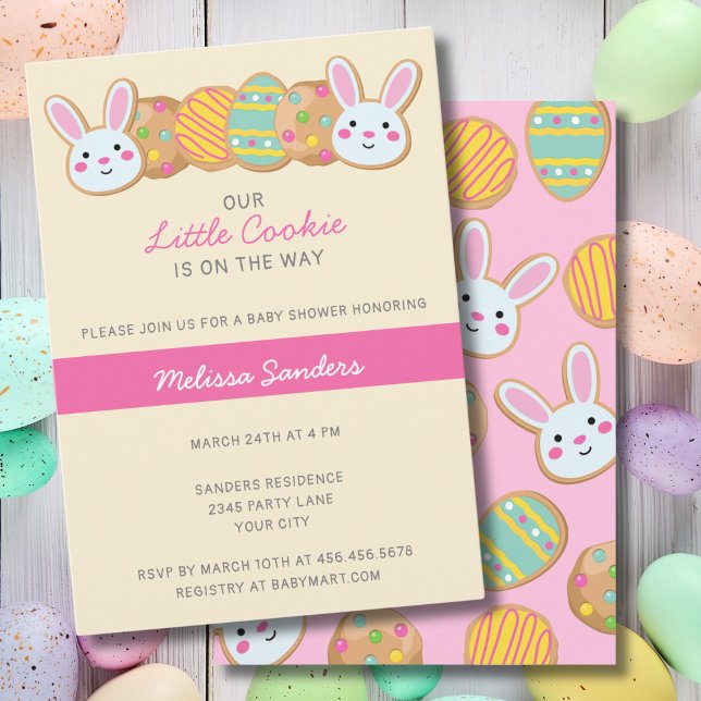 INVITATION BABY SHOWER PINK EASTER (Créateur téléchargé)